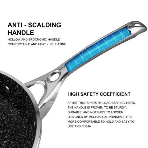 MUSENTIAL 10" Inch Aluminum Non-stick Frying Pan with Tempered Glass Lid (Black)