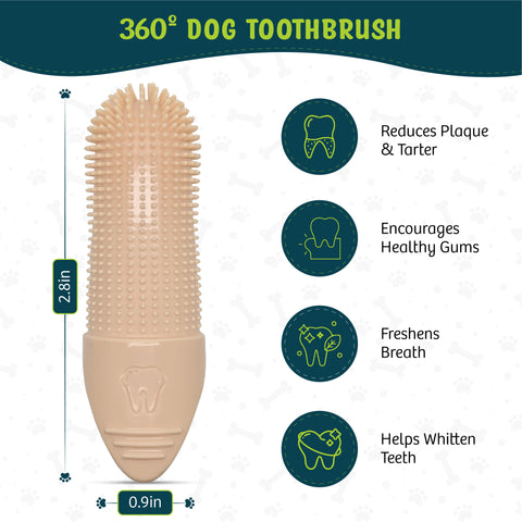 Pet Fortuna 360º Dog Finger Toothbrush For Cats and Dogs (2-Pack)