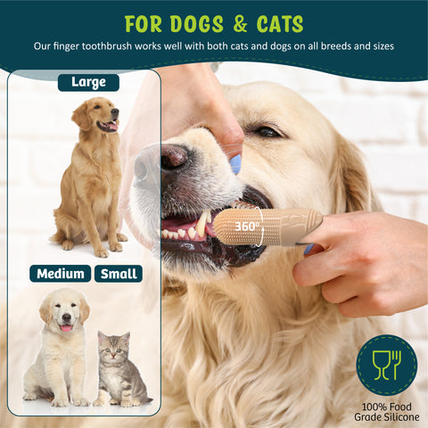Pet Fortuna 360º Dog Finger Toothbrush For Cats and Dogs (2-Pack)