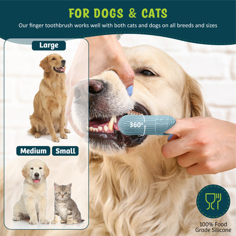 Pet Fortuna 360º Dog Finger Toothbrush For Cats and Dogs (2-Pack)