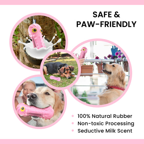 Pet Fortuna Tough Dog Chew Toy, For Aggressive Chewers, Medium and Large Breeds (Octopus - Pink)