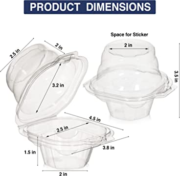 MUSENTIAL Individual Stackable Cupcake Containers