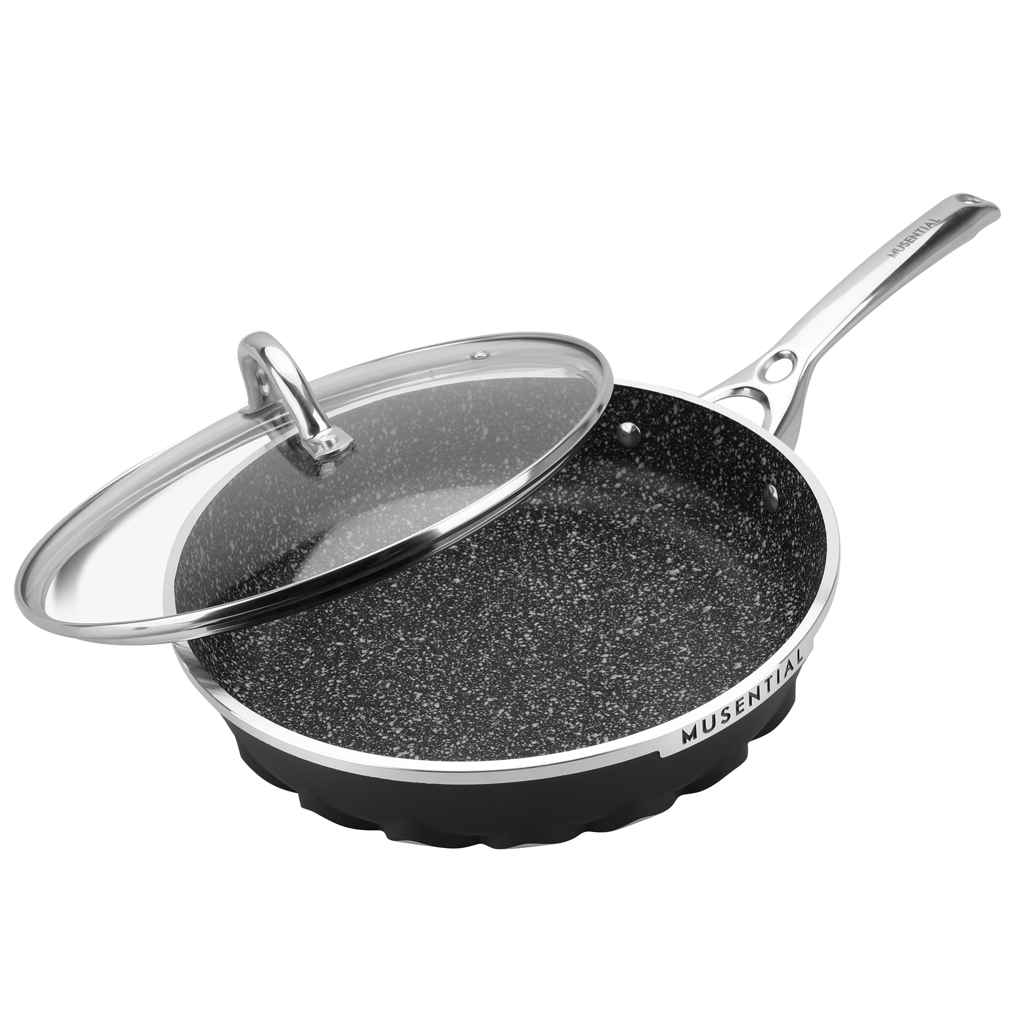 Mueller 10-Inch Non Stick Frying Pans, No PFOA or APEO, Heavy Duty German  Stone Coating Cookware, Aluminum Body, EverCool Stainless Steel Handle